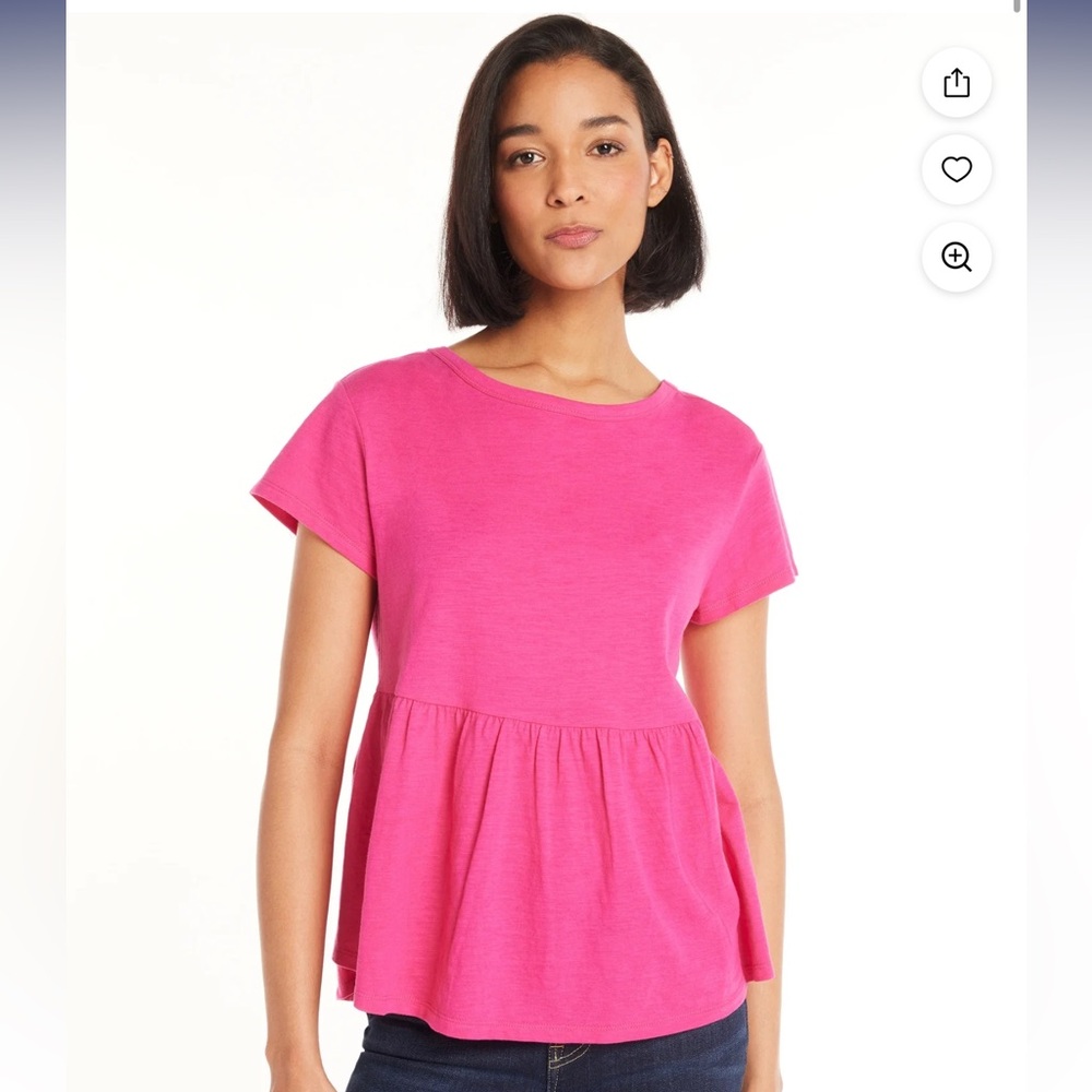 Time & Tru Peplum Tie Back Tshirt
